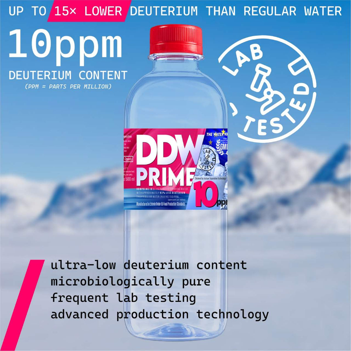 10 ppm DDW Prime Deuterium-Depleted Water