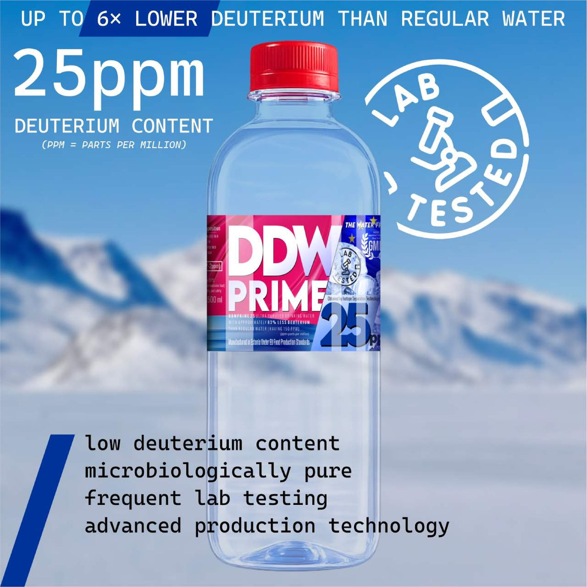 25 ppm DDW Prime Deuterium-Depleted Water