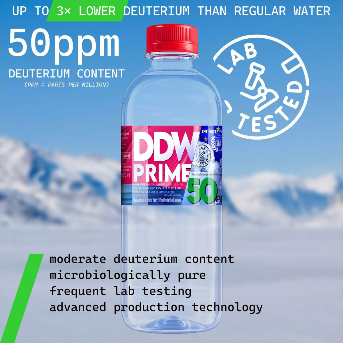 50 ppm DDW Prime Deuterium-Depleted Water